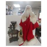 Reindeer Candle Holder & Santa Figure