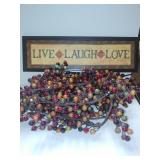 Live Love Laugh Picture & Berry Fall Decor