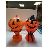 Vintage Blow Mold Light Up Plastic Pumpkins