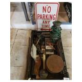 No Parking Sign, Tools, Battery Tester & More