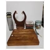 Cutting Block, Decorative Tins, Water Bottle,