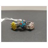 3 Art Murano Glass Rings