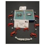 Crab Pins, Earrings, & Necklace