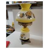 Yellow Rose Glass Lamp