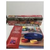 9 Piece Ceramic Condiment Set, 3 Piece Chip N Dip