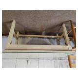 Beige Textured Piano Bench W/Glass To Be Used As