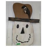 Primitive Hanging Wooden Scarecrow Head -