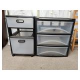 (2) Plastic Storage Totes W/drawers - (1) Has