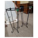 (2) Wrought Iron Plant Stands W/stars - 26.5"