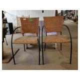 (2) Metal Framed Woven Chairs