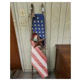 Primitive Ladder With Flag & Star