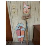 (2) Primitive Spring/Easter Outdoor Yard Decor -