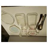 Measuring Cups, Butter Dish, Table Knives, Spoon,