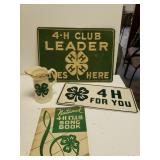 4H Sign & Licence, 4H Book & Small Pitcher
