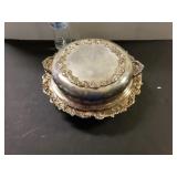 Silver On Copper Covered Divided Serving Dish
