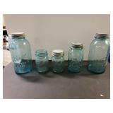 (5) Ball Perfect Mason Jars - One Missing Lid