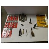 House Numbers, 3 Way Clamp, Pocket Knives, And