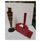 Tabletop Tiki Torch & Crab Paper Towel Holder