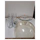 Glasses(8), Cake Dish, Plastic Cover