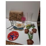 Flower Wall Decor, Heart Coasters, Pillow, Vase &