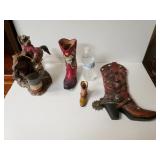 Cowgirl Boot Decorations And Barrel Racing Statue