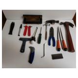 Assorted Tools - Hammers, Files, Scrapers, And