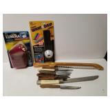 Flash Light, Tennis Grip, & Knives