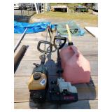 (2) Gasoline Weed Wackers With 5 Gallon Gas Can