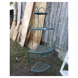 Wrought Iron Corner Stand With Shelves