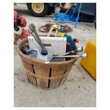 Assorted Lawn Tools And And Car Tools In Bushel
