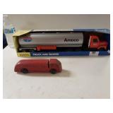 Amoco Toy Tanker Truck And Wood Toy Tanker Truck