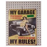 Metal Sign "My Garage My Rules" - 12½"x16"