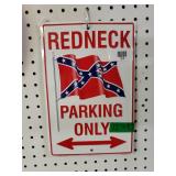 Metal Sign "Redneck Parking Only" - 12"x8"