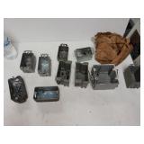 Bag Of Screws And (10) Electrical Boxes