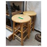 (2) Wooden Bar Stools