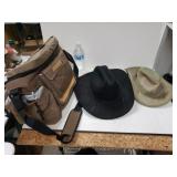 Cowboy Hat, Wide Brim Hat, And Cooler