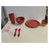 (4) Set Of Plastic Dining Set (Cups, Bowls,