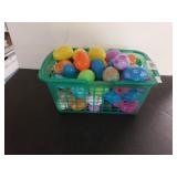 Basket Of Plastic Easter Eggs