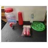 Star Designed Drink Jug, (4) Plastic Red Cups,