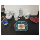 Candy Dishes, Tea Pitcher, And Mug
