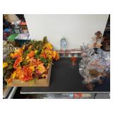 Fall Candle Holders And Fake Flowers