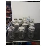 (14) Glass Canning Jars - 2 Missing Lids