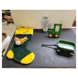 John Deere Christmas Stocking And Tractor Picture