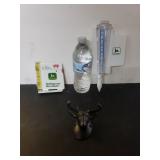 (2) John Deere Rain Gauges And Wall Mount Deer