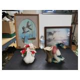 Duck Vase, 2 Doves Vase With Fake Flowers, 3D