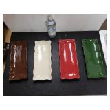 (4) Rectangle Serving Plates