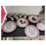 Chicken Dining Set - (4) Mugs, (4) Entree Plates,