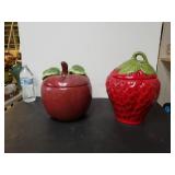 Apple And Strawberry Shaped Cookie Jar