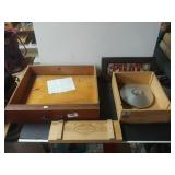Desk Drawer, Wooden Crate, Pot Lid, Framed