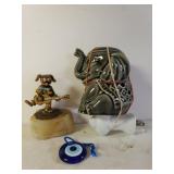 Elephant Wax Burner, Dog Figure, & Keychain
